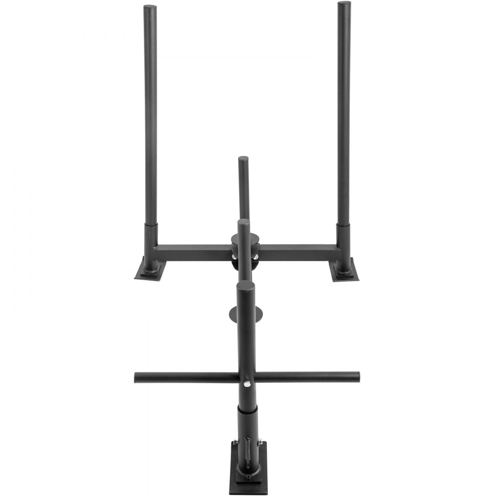 VEVOR Fitness-Schlitten, 23 kg Fitness-Schlitten 112 x 77,5 x 92 cm Fitness-Schlitten, 90 cm Hohes Rohr, 26 cm Niedriges Rohr Fitness-Schlitten 500 lbs Belastbarkeit, Fitness-Schlitten Eisen Schwarz
