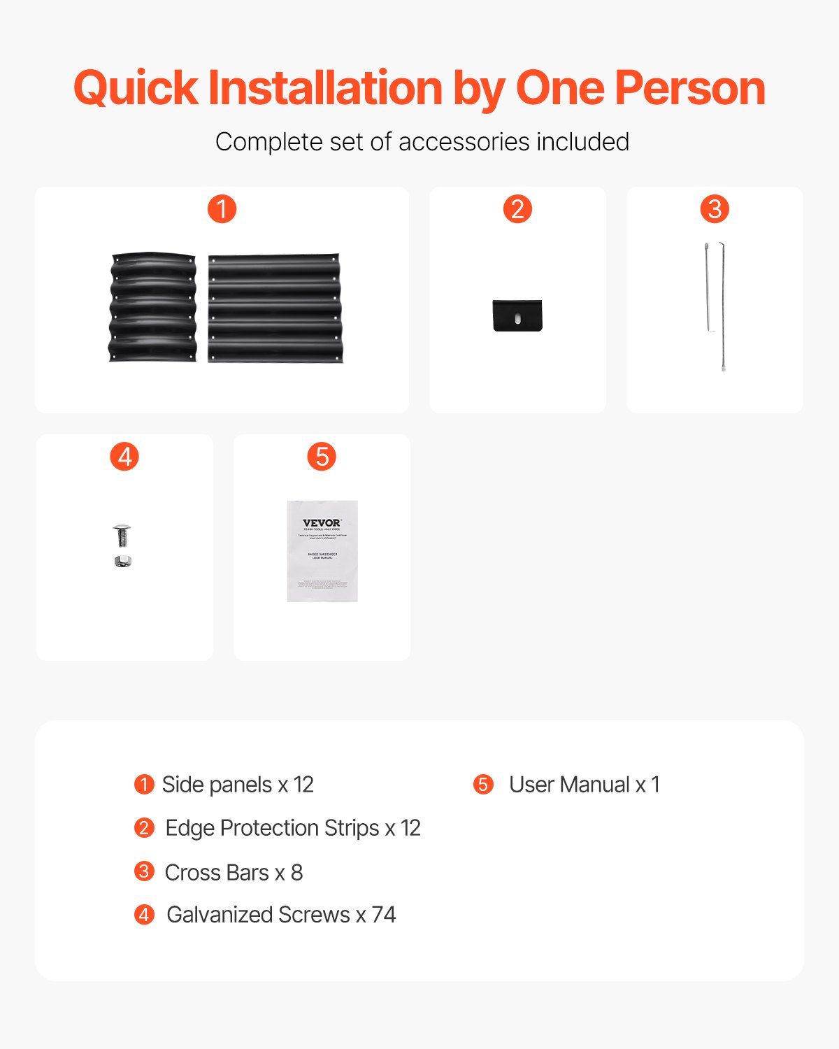 VEVOR Hochbeet aus Metall, 1190x595x420mm, verzinkter Pflanzkasten für den Außenbereich, offener Boden, Pflanzbeet,  Blumenbeet für den Anbau von Gemüse, Blumen, Kräutern und Sukkulenten, dunkelgrau