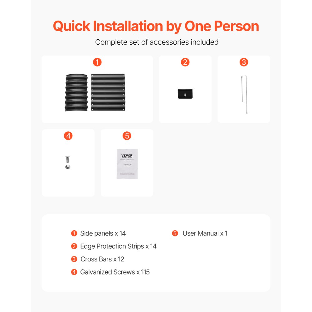 VEVOR Hochbeet aus Metall, 240x60x56cm, verzinkter Pflanzkasten Außenbereich, mit offenem Boden, Pflanzbeet, ovales Gemüsebeet für den Anbau von Gemüse, Blumen, Kräutern und Sukkulenten, dunkelgrau