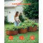 VEVOR Hochbeet aus Metall, 590x265mm, 3er-Set, verzinkter Pflanzkasten, offener Boden, Gemüsebeet, Pflanzbeet für den Gartenanbau von Gemüse, Blumen, Kräutern und Sukkulenten, tiefe Holzmaserung