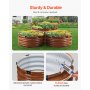 VEVOR Hochbeet aus Metall, 590x265mm, 3er-Set, verzinkter Pflanzkasten, offener Boden, Gemüsebeet, Pflanzbeet für den Gartenanbau von Gemüse, Blumen, Kräutern und Sukkulenten, tiefe Holzmaserung