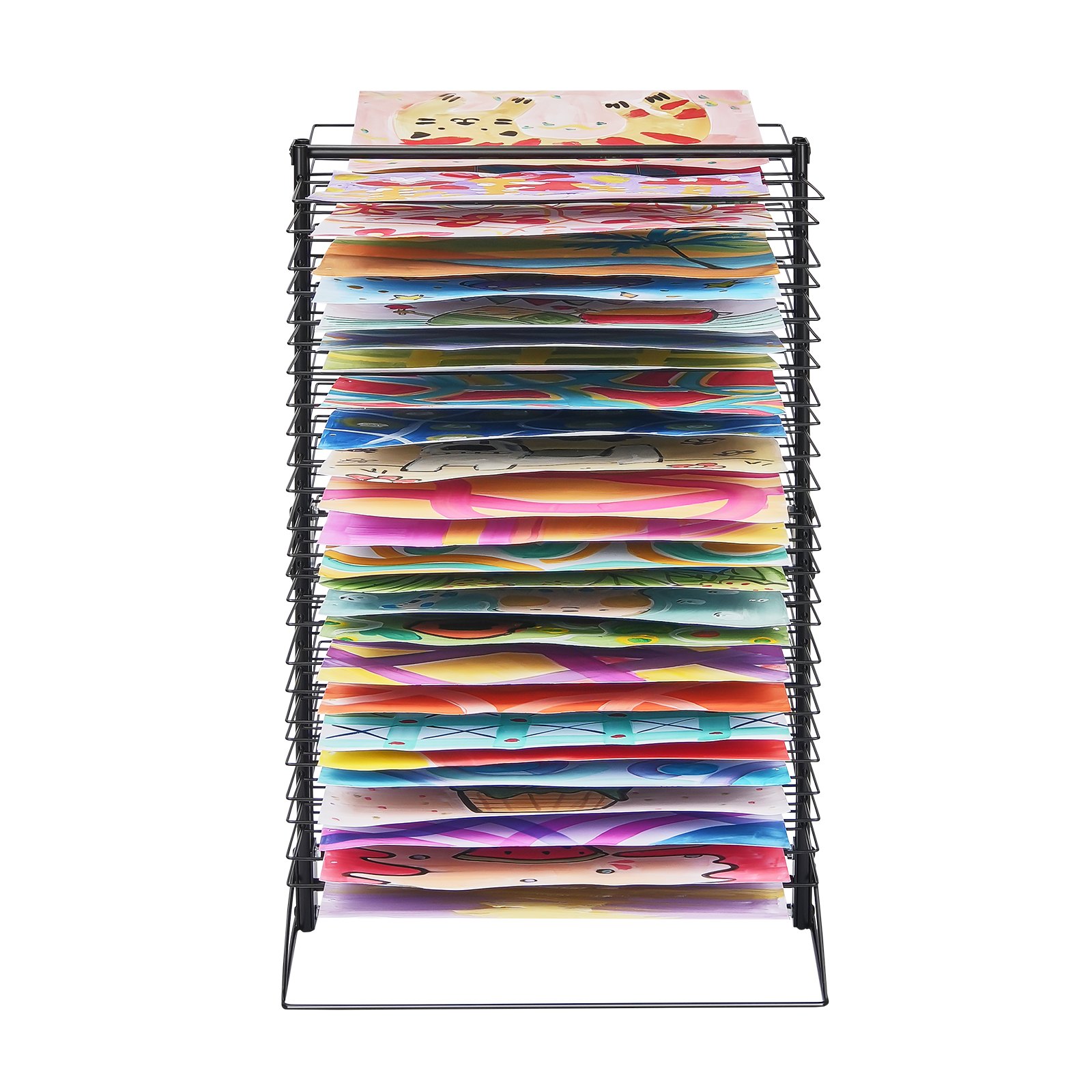VEVOR Kunst-Trockenständer mit 50 herausnehmbaren Regalen (49 x 19 cm) Trockenständer mit stabiler Basis, Gemälde-Trockenständer aus Kohlenstoffstahl für Kunstwerke in Klassenzimmer Kunstateliers