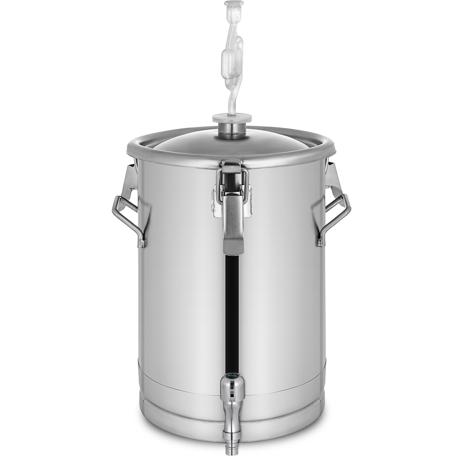 VEVOR 15L Edelstahl Weinfass Edelstahl Fermenter mit Wasserhahn Wein zum Lagern von Wein und Bier Metall Edelstahl Verschlossenes Fass