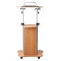 VEVOR Podium Stand, 1100 mm Wooden Lectern, Portable Laptop Desk with Lockable Wheels, Wide Reading Surface and Open Storage Area, Adjustable Height and Angle, for Speeches, Lectures, or Presentations