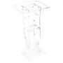 VEVOR Podiumständer Rednerpult (109 cm) aus Acryl, tragbarer Laptop-Schreibtisch mit breiter Lesefläche & Ablagefläche & Buchstopper, bodenstehend, für Klassenzimmer Hochzeiten Konferenzen