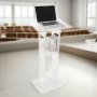 VEVOR Podiumständer Rednerpult (109 cm) aus Acryl, tragbarer Laptop-Schreibtisch mit breiter Lesefläche & Ablagefläche & Buchstopper, bodenstehend, für Klassenzimmer Hochzeiten Konferenzen