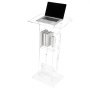 VEVOR Podiumständer Rednerpult (109 cm) aus Acryl, tragbarer Laptop-Schreibtisch mit breiter Lesefläche & Ablagefläche & Buchstopper, bodenstehend, für Klassenzimmer Hochzeiten Konferenzen