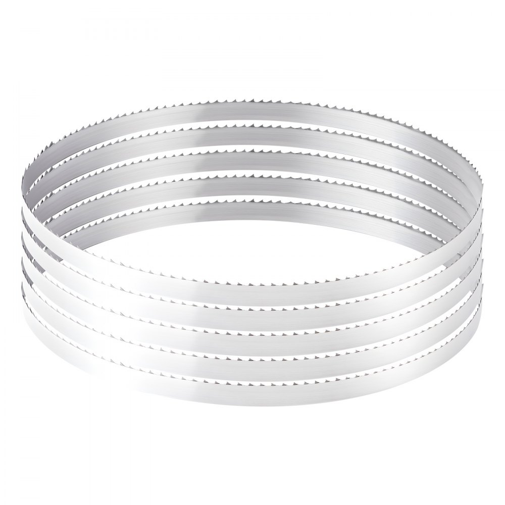 VEVOR Bandsägeblatt, 2780x16x0,5 mm, 4 ZpZ, mit 18 HRC gehärteten, scharfen Zähnen, SK5 hochfester Kohlenstoffstahl, 16 mm Breite, Ersatz für gängige Holzbearbeitungs-Bandsägen, 1 Set