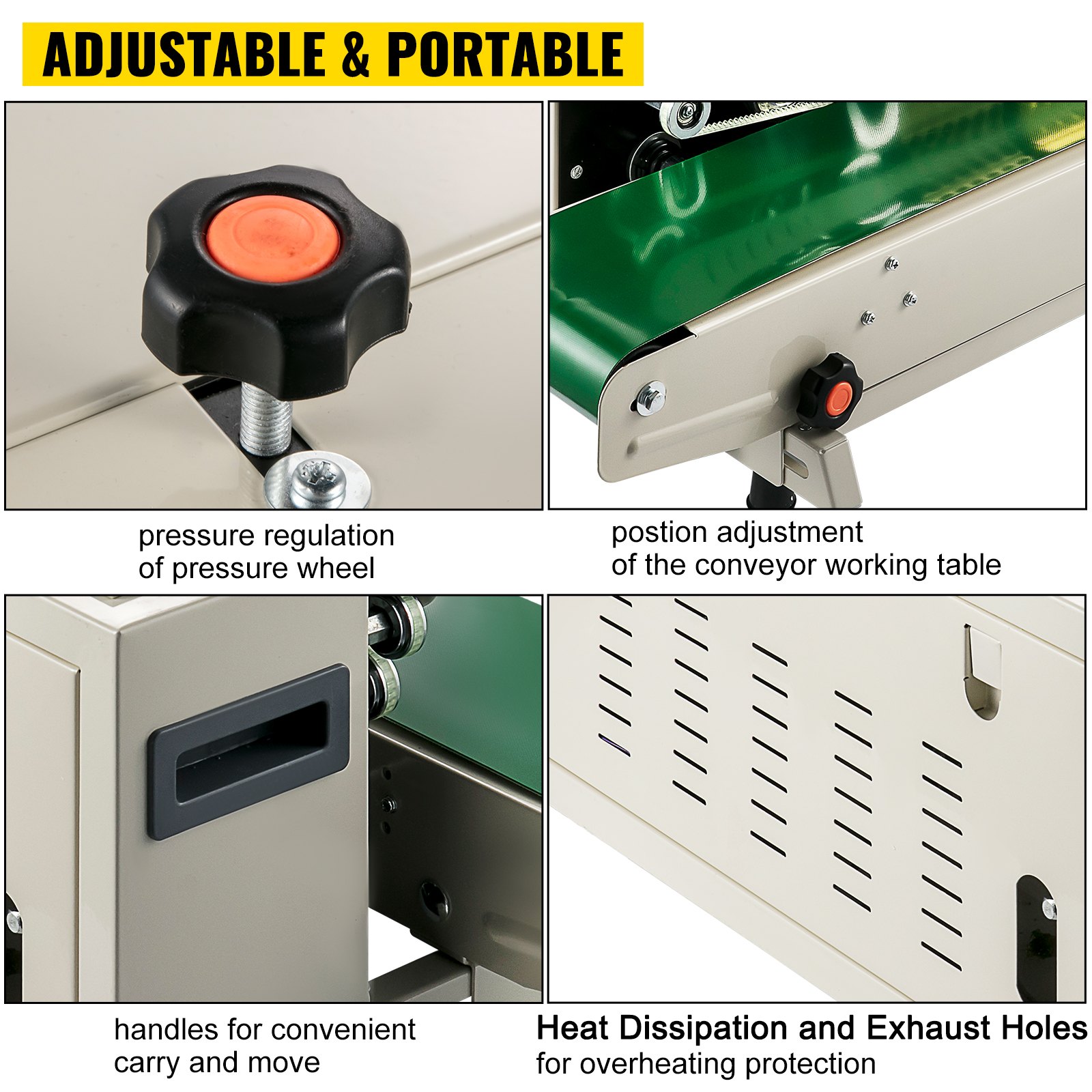 Vevor Versiegelungsmaschine 700 W Folien Kodieren Bandversiegelung Kunststoff
