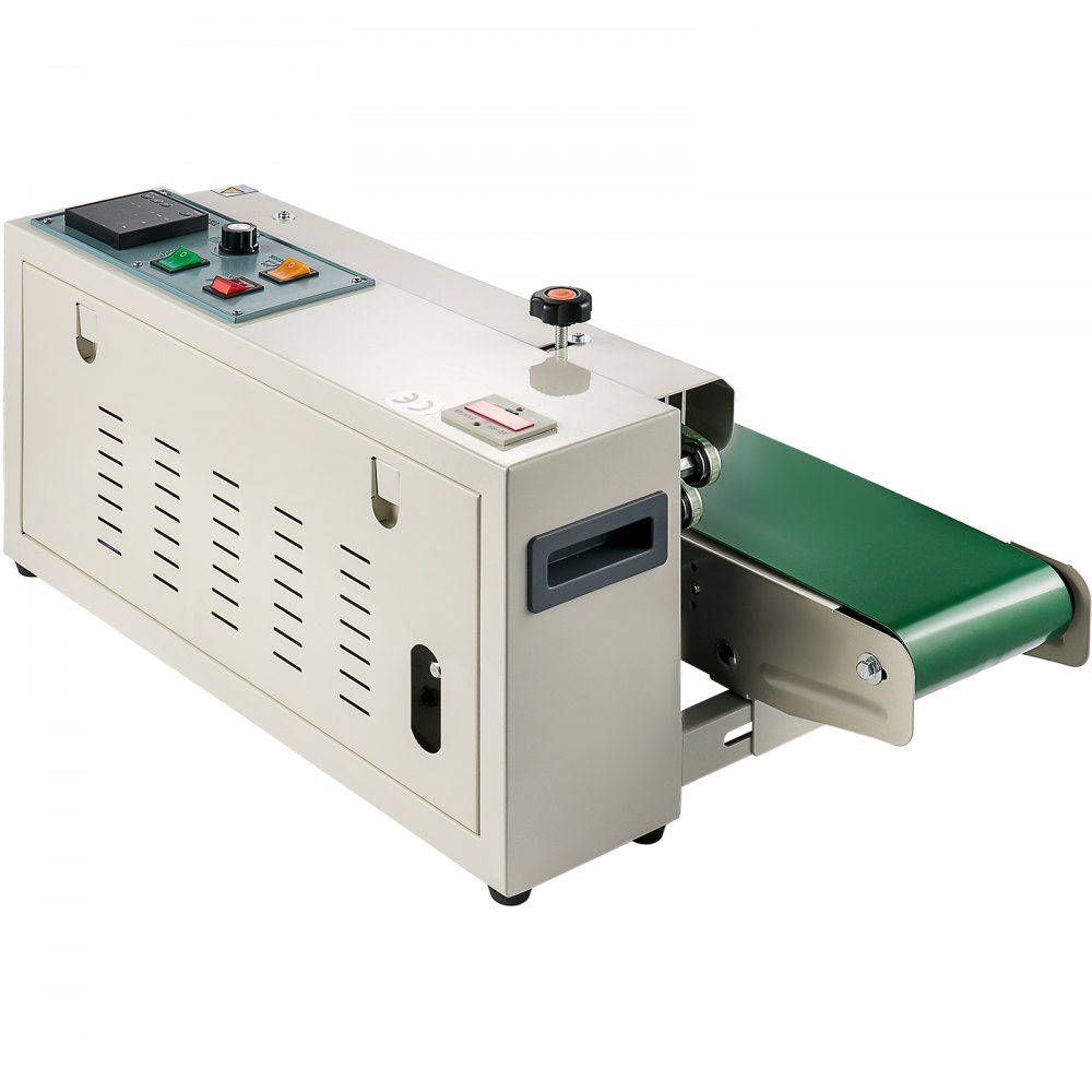 VEVOR Kontinuierliche Versiegelungsmaschine FR900K, 6-15mm automatische horizontale Bandversiegelung mit digitaler Temperaturregelung für Plastiktüten Aluminiumfolienbeutel, Lebensmittelversiegelung