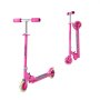 VEVOR Scooter (2 Räder) für Kinder ab 3 Jahren, Cityroller Kinderroller mit leuchtenden Rädern & höhenverstellbarem Lenker & rutschfestem Deck & faltbarem Rahmen, Tretroller bis zu 50 kg, Pink