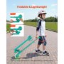 VEVOR Scooter (2 Räder) für Kinder ab 3 Jahren, Cityroller Kinderroller mit leuchtenden Rädern & höhenverstellbarem Lenker & rutschfestem Deck & faltbarem Rahmen, Tretroller bis zu 50 kg, Grün