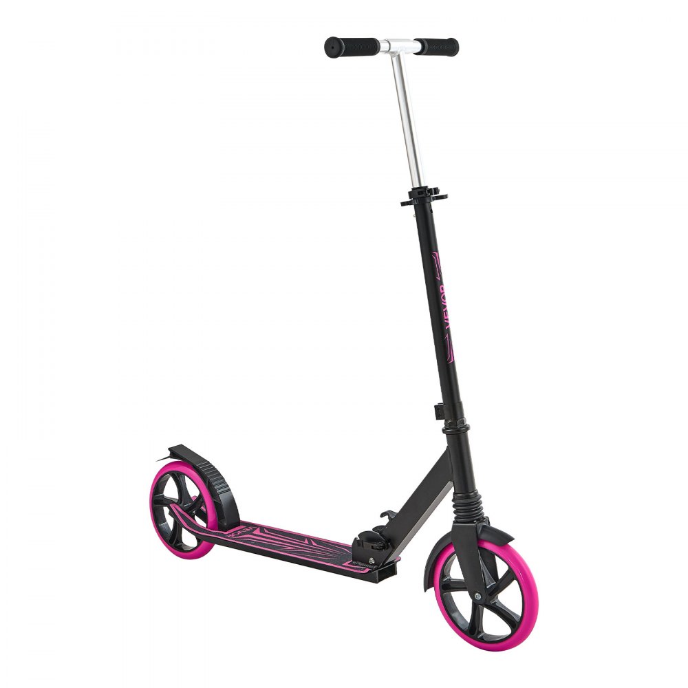 VEVOR Scooter (2 Räder) für Kinder ab 8 Jahren, Cityroller Kinderroller Straßenroller mit höhenverstellbarem Lenker & rutschfestem Deck & leichtem Rahmen, faltbarer Tretroller bis zu 100 kg, Pink