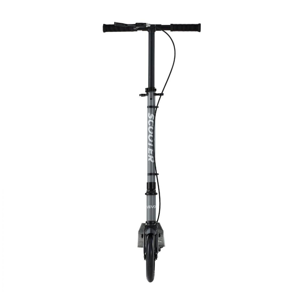 VEVOR Scooter (2 Räder) für Kinder ab 8 Jahren, Cityroller Kinderroller Straßenroller mit höhenverstellbarem Lenker & rutschfestem Deck & Handbremse, faltbarer Tretroller bis zu 100 kg, Grau