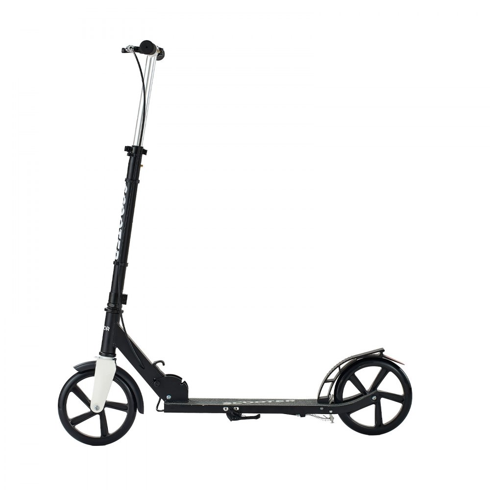 VEVOR Scooter (2 Räder) für Kinder ab 8 Jahren, Cityroller Kinderroller Straßenroller mit höhenverstellbarem Lenker & rutschfestem Deck & Handbremse, Tretroller bis zu 100 kg, Schwarz + Silber