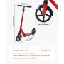 VEVOR Scooter (2 Räder) für Kinder ab 8 Jahren, Cityroller Kinderroller Straßenroller mit höhenverstellbarem Lenker & rutschfestem Deck, faltbarer Tretroller bis zu 100 kg, Schwarz + Rot