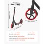 VEVOR Scooter (2 Räder) für Kinder ab 8 Jahren, Cityroller Straßenroller mit höhenverstellbarem Lenker & rutschfestem Deck & leichtem Rahmen, faltbarer Tretroller bis zu 100 kg, Schwarz + Rot