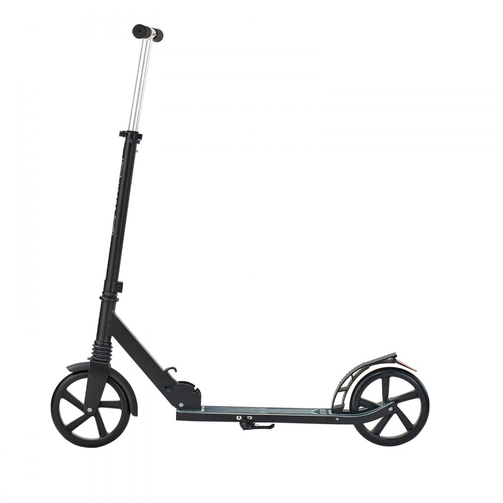 VEVOR Scooter (2 Räder) für Kinder ab 8 Jahren, Cityroller Kinderroller Straßenroller mit höhenverstellbarem Lenker & rutschfestem Deck & faltbarem Rahmen, Tretroller bis zu 100 kg, Schwarz