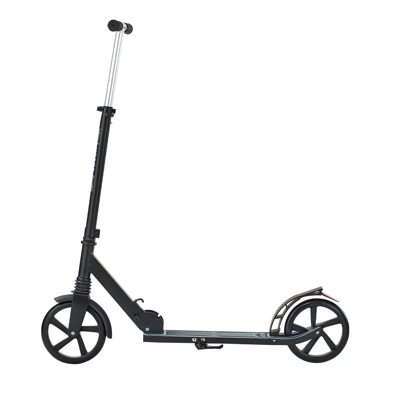 VEVOR Scooter (2 Räder) für Kinder ab 8 Jahren, Cityroller Kinderroller Straßenroller mit höhenverstellbarem Lenker & rutschfestem Deck & faltbarem Rahmen, Tretroller bis zu 100 kg, Schwarz
