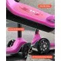 VEVOR Scooter (3 Räder) ab 3 Jahren, Cityroller Kinderroller mit leuchtenden Rädern & höhenverstellbarem Lenker & rutschfestem Deck & leichtem Aluminiumrahmen, Tretroller bis zu 75 kg, Pink