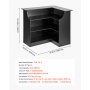 VEVOR L-Förmige Hausbar mit Stauraum, Bartheke mit 4 Ebenen & Weinglashalter, 136 kg Belastbar, Eck-Bartresen aus Holzwerkstoff für Zuhause Küche Wohnzimmer Keller, Bartisch 130 x 100 x 112 cm Schwarz