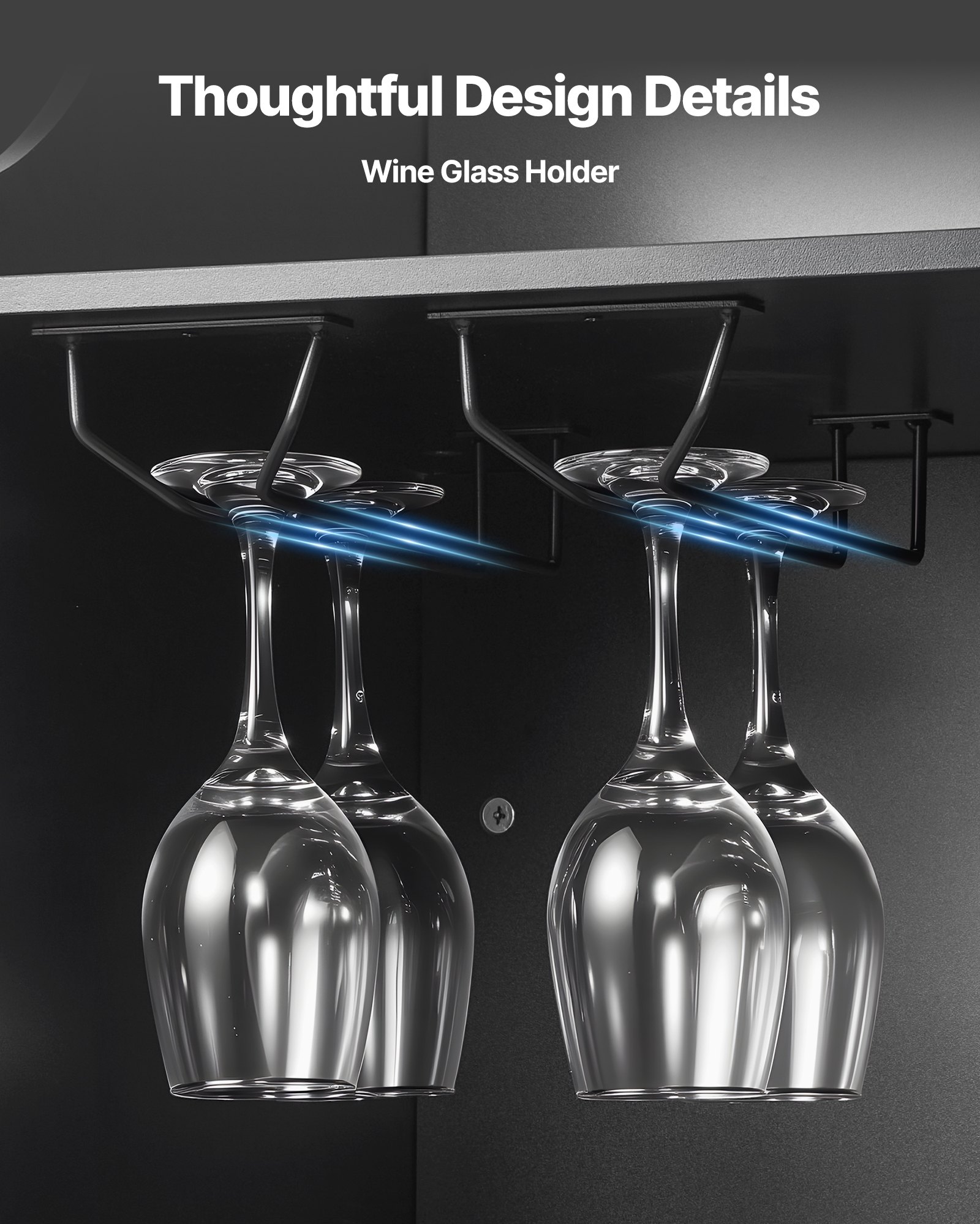 VEVOR L-Förmige Hausbar mit Stauraum, Bartheke mit 4 Ebenen & Weinglashalter, 136 kg Belastbar, Eck-Bartresen aus Holzwerkstoff für Zuhause Küche Wohnzimmer Keller, Bartisch 130 x 100 x 112 cm Schwarz