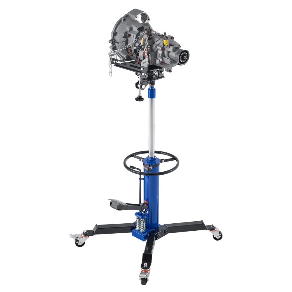 VEVOR hydraulischer Getriebeheber Wagenheber mit 600 kg Hubkapazität, Teleskop-Getriebeheber mit Pedal & Doppelteleskopgetriebe & 88-176 cm hohe Hubhöhe, Garagen-/Werkstatthebebühne Blau