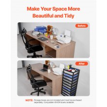 VEVOR Aufbewahrungsrahmen 10 Ebenen mit großem Fassungsvermögen, multifunktionale Aufbewahrungs-Organizer (nur Rahmen) aus PP-Material für Büroutensilien Werkzeuge Kunst- und Bastelbedarf Schwarz