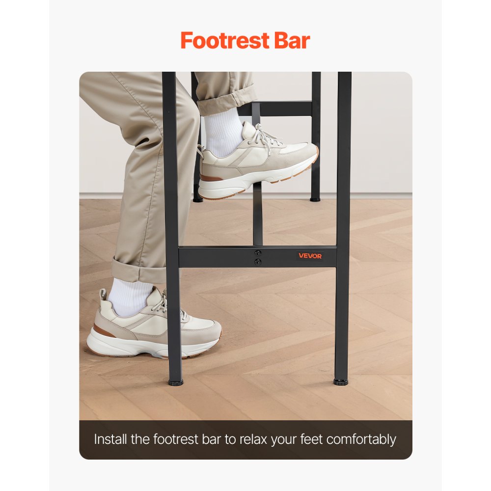 VEVOR Bar Table Bistro Table Pub Table with Metal Frame, Narrow & Long Kitchen Table Dining Table (991 x 406 x 902 mm), Display Table for Living Room Parties Pubs Dining Rooms Cafes, Brown & Black