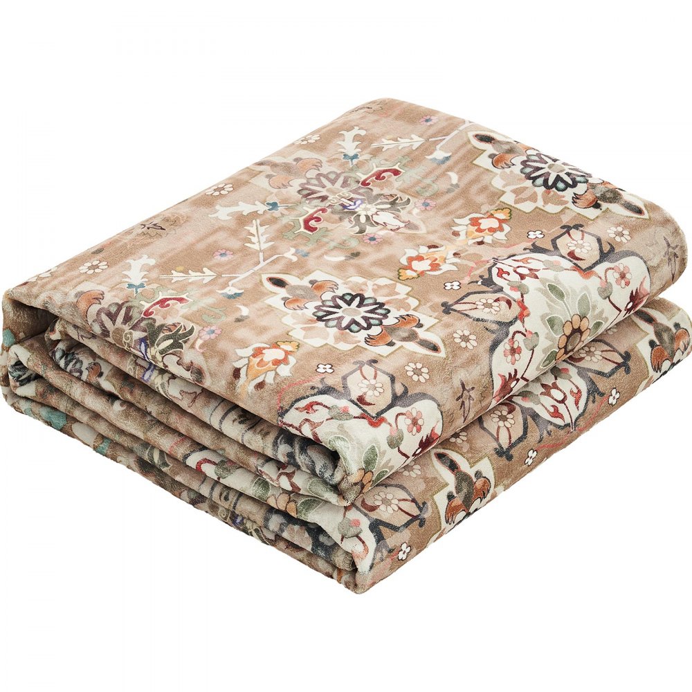 VEVOR Flächenteppich 2439x3048 mm Kurzflor, waschbarer Wohnzimmerteppich, rutschfester Teppich, Vintage-Stil, Innenmatte für Schlafzimmer, Wohnzimmer, Kinderzimmer, Büro, Braungrün