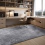 VEVOR Hochflor Teppich 3048x2438 mm, flauschiger Wohnzimmerteppich mit dreilagigem Material, 35 mm Florhöhe, für Wohnzimmer, Schlafzimmer, Loungebereich, fusselfrei und mit weich, grau