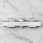 VEVOR Duscharmatur mit Thermostat Duschthermostat mit 38 °C Sicherheitsschloss, Duschhahnventil Badewannenarmatur (2 Löcher), Temperaturregelventile für Badezimmer Wohnmobil Hotel Chrom-Silber