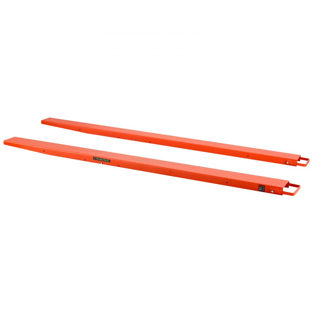 VEVOR 1 Paar Gabelverlängerungen 2440x140mm Zinkenverlängerungen 2086,5kg, Staplerzinken zum Transportieren für Werkstatt Logistik & Landwirtschaft, Stahlkonstruktion, mit Bolzenverriegelung, Orange