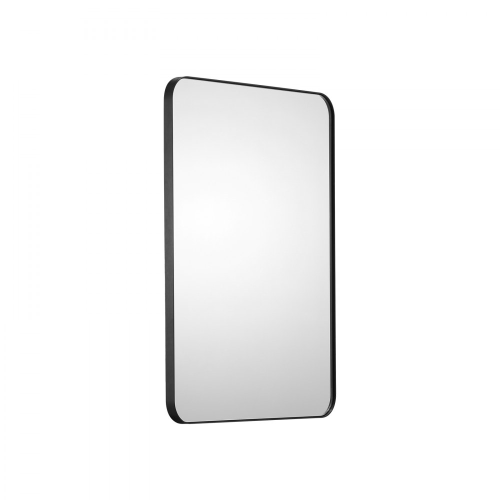 VEVOR Wall Mirror, Makeup Mirror, Bathroom Mirror, 762 x 558 x 25 mm, Rectangular Mirror, Aluminum Alloy Frame, Mirror with Z-Shaped Bracket for Bathroom, Bedroom, Living Room