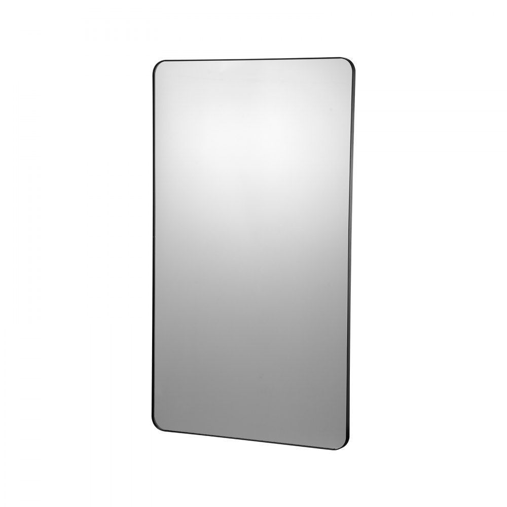 VEVOR Wall Mirror, Makeup Mirror, Bathroom Mirror, 1219 x 762 x 25 mm, Rectangular Mirror, Black Aluminum Alloy Frame, with Z-Shaped Bracket for Bathroom, Bedroom, Living Room