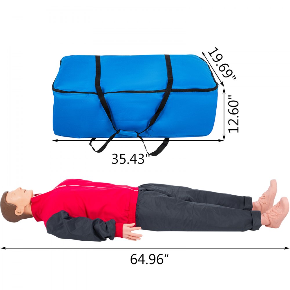 Vevor Cpr Reanimationspuppe Hlw Erste Hilfe Trainingspuppe 165 X 48 X 30 Cm
