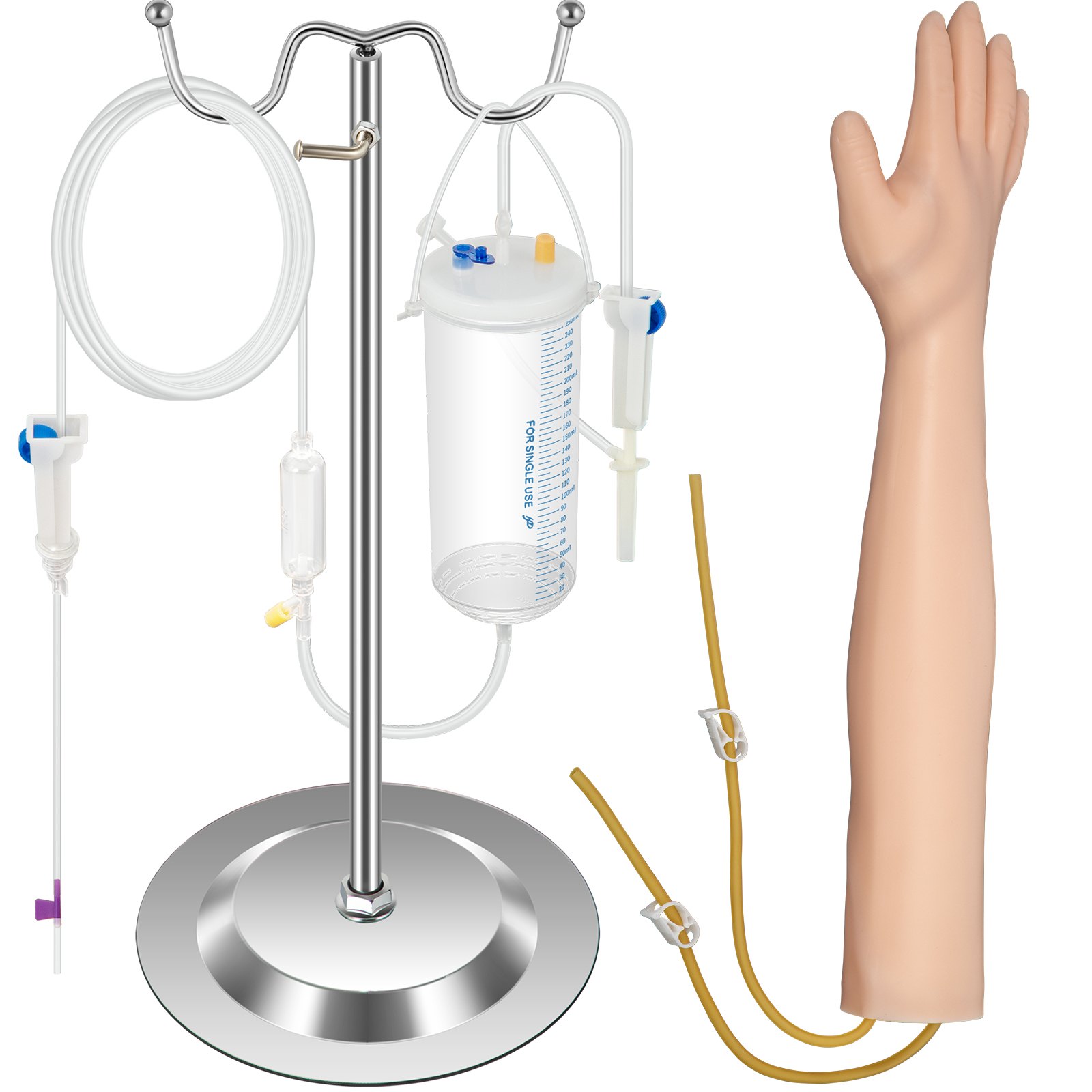 VEVOR IV übungsarm 2.14kg  Intravenous Practice Arm Vein Puncture Training Medizinisches Modell PVC Material  PP Material Blutabnahme Set