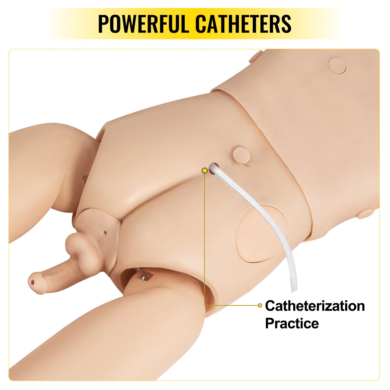 VEVOR Pvc Krankenpflege Übungspuppe männlich Patientenversorgungssimulator 170 x 40 x 20 cm Multifunktionale Pflege Ausbildung Injektionskissen Katheter