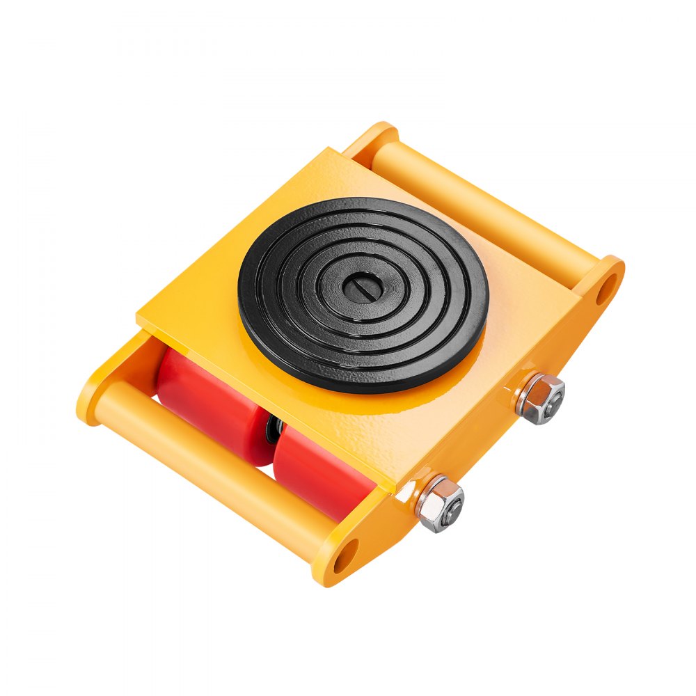 VEVOR Maschinenroller, 6T Möbelroller, 278 x 220 x 105 mm Möbelwagen, Maschinenroller mit 360° Drehkappe und PU-Richtungsrollen, Möbelwagen, Hochleistungs-Industrie-Bewegungsausrüstung, Gelb