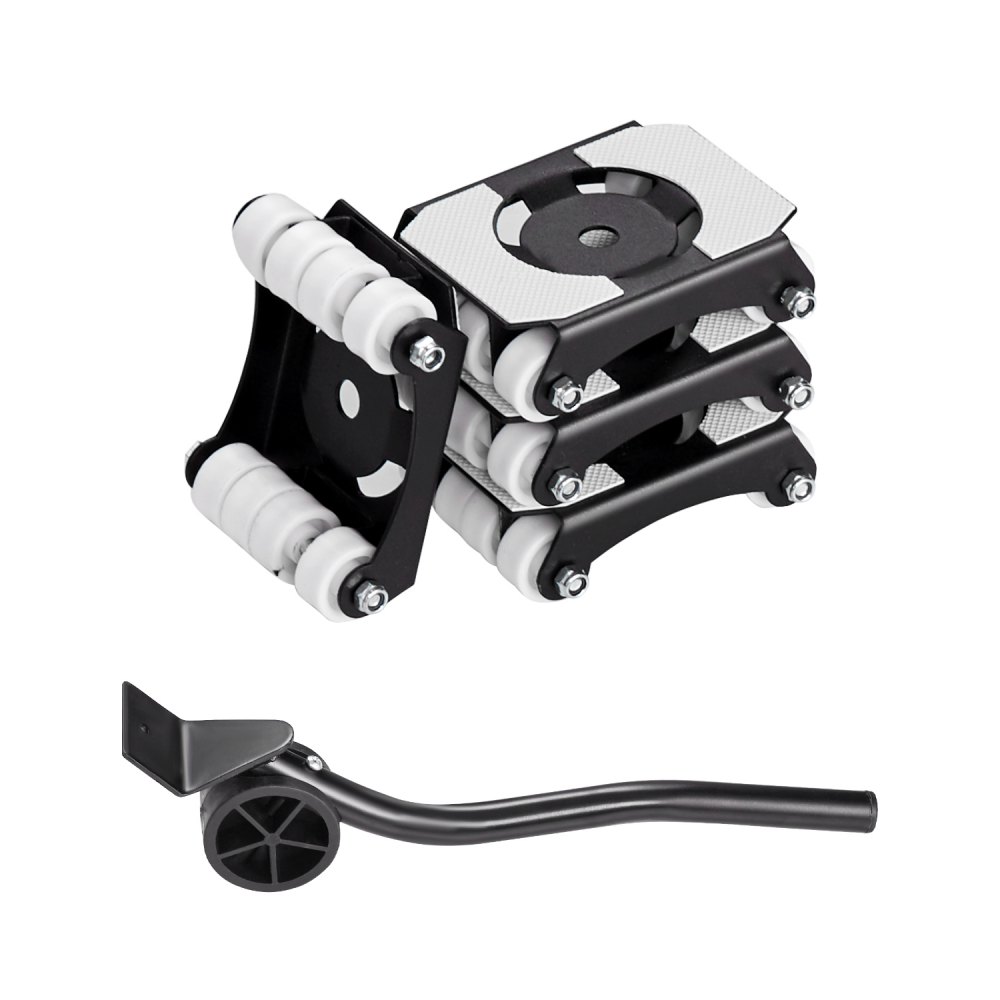 VEVOR Möbelwagen, 340 kg Tragkraft, Möbeltransporter mit Rädern, Karbonstahlplatte, zweireihige & achträdrige Struktur, Möbelhebe- & Schiebewerkzeugsatz für Haushaltsgeräte, Sofa, Kühlschrank