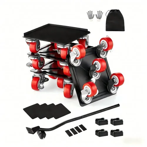 VEVOR Möbelwagen, Max. Tragkraft 544 kg, Schwerlast-Möbeltransporter mit 5x 360° drehbaren Rädern, Möbelroller, Möbelhebe-Schiebewerkzeugsatz für Haushaltsgeräte, Sofa, Kühlschrank, Waschmaschine