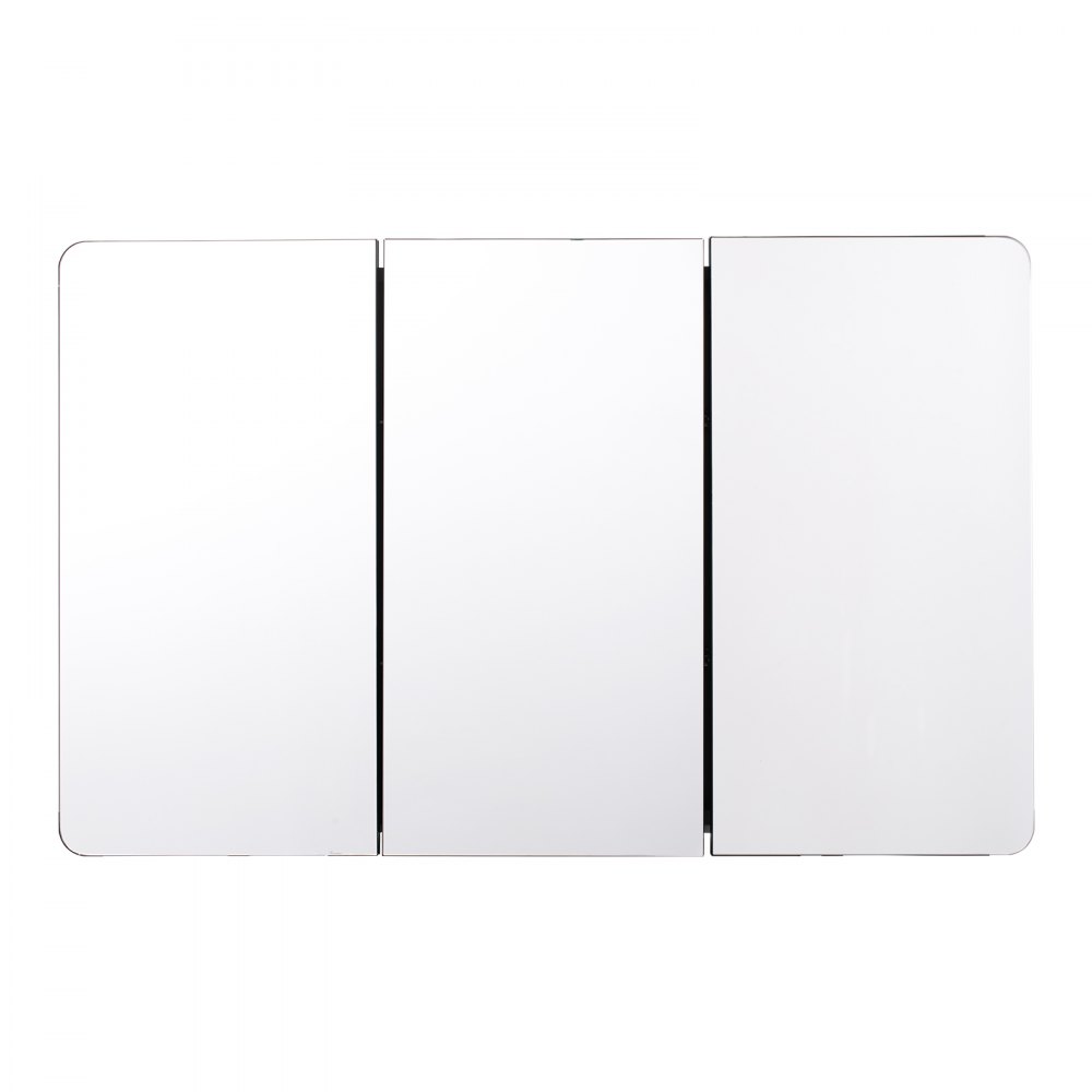 VEVOR Spiegelschrank verspiegelter Arzneischrank Medizinschrank (1017 x 135 x 647 mm) für Badezimmer mit 3 Türen & 3 Spiegeln, Einbau- und Wandmontage, Aluminiumrahmen, Badschrank