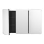 VEVOR Mirror Cabinet, Mirrored Medicine Cabinet (1017 x 135 x 647 mm) for Bathrooms with 3 Doors & 3 Mirrors, Built-in and Wall Mounting, Aluminum Frame, Bathroom Cabinet