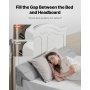 VEVOR Queeninformat Bettkeil 1524x254x152 mm, Matratzenkeil Kissen, Gap Filler, 0-177,8 mm Bett-Lückenfüller 25D-Kopfteilkeil aus hochdichtem Schaumstoff, Matratzenkeil mit Seitentasche, Grau