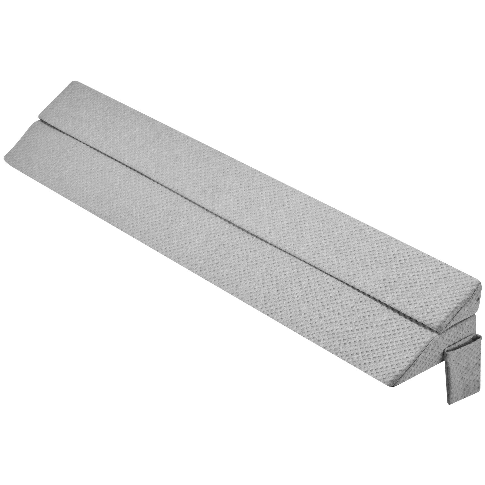 VEVOR Queeninformat Bettkeil 1524x254x152 mm, Matratzenkeil Kissen, Gap Filler, 0-177,8 mm Bett-Lückenfüller 25D-Kopfteilkeil aus hochdichtem Schaumstoff, Matratzenkeil mit Seitentasche, Grau