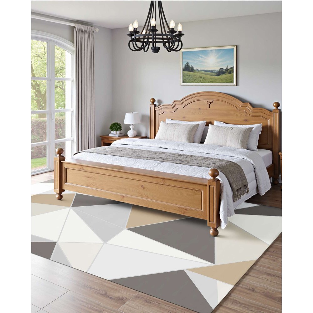 VEVOR Flächenteppich, 1524x2134 mm, Kurzflor, waschbarer rutschfester Wohnzimmerteppich im Modern-Stil, Innenmatte für Schlafzimmer, Wohnzimmer, Kinderzimmer, Eingangsbereich, Anthrazitgrau