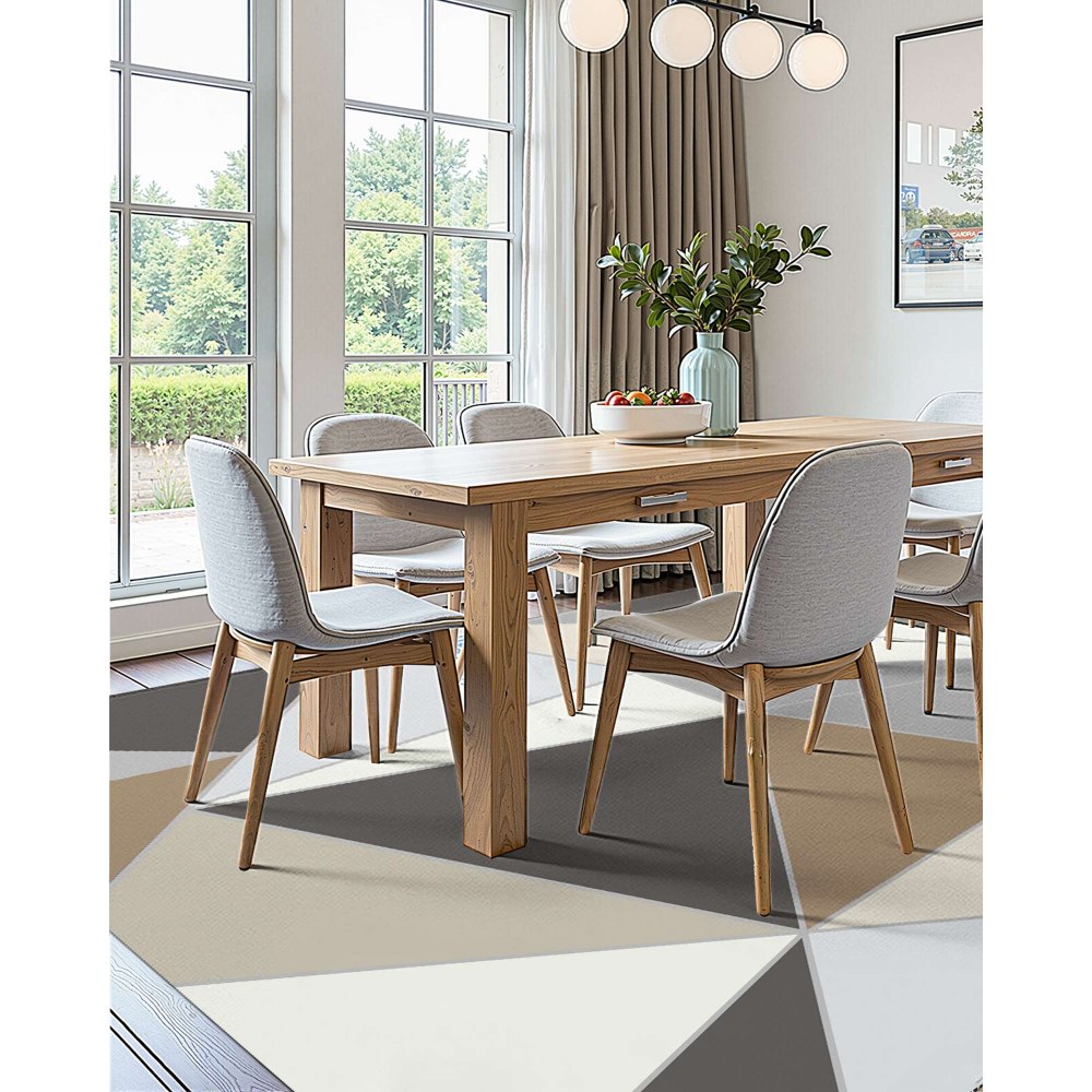 VEVOR Flächenteppich, 1524x2134 mm, Kurzflor, waschbarer rutschfester Wohnzimmerteppich im Modern-Stil, Innenmatte für Schlafzimmer, Wohnzimmer, Kinderzimmer, Eingangsbereich, Anthrazitgrau