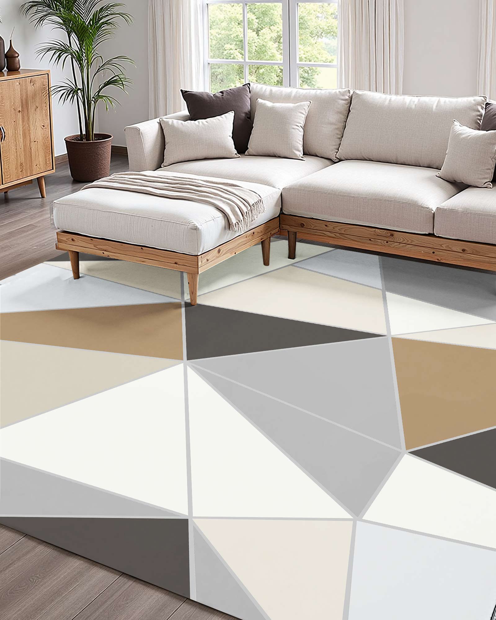 VEVOR Flächenteppich, 1524x2134 mm, Kurzflor, waschbarer rutschfester Wohnzimmerteppich im Modern-Stil, Innenmatte für Schlafzimmer, Wohnzimmer, Kinderzimmer, Eingangsbereich, Anthrazitgrau