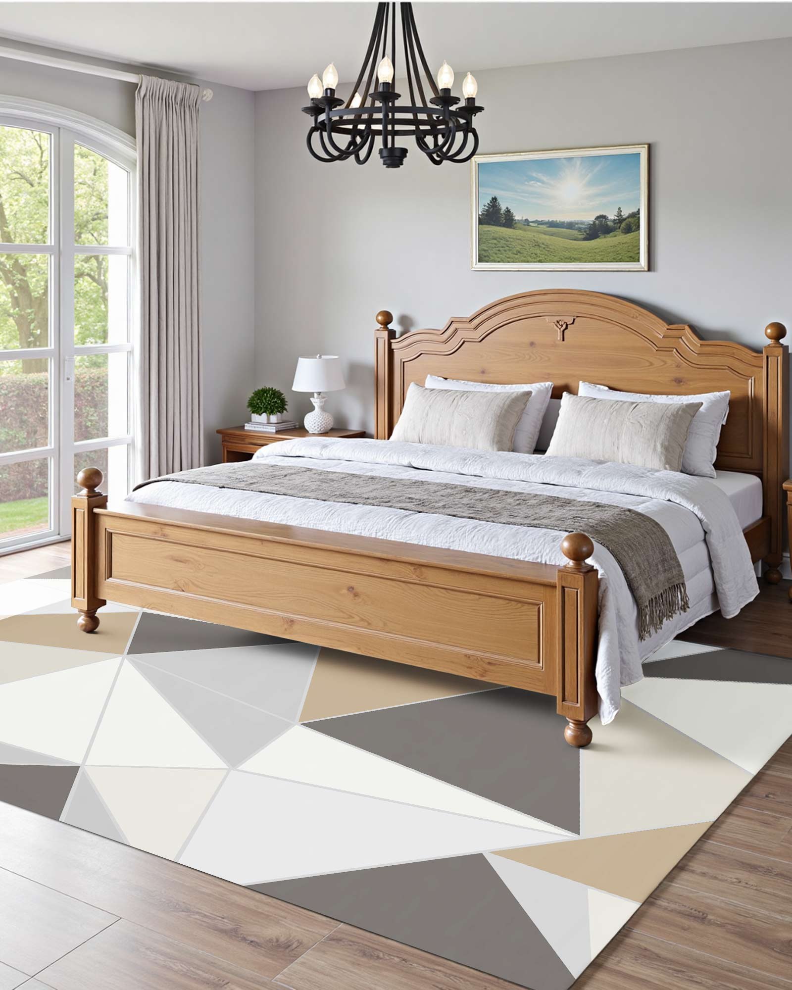 VEVOR Flächenteppich, 1524x2134 mm, Kurzflor, waschbarer rutschfester Wohnzimmerteppich im Modern-Stil, Innenmatte für Schlafzimmer, Wohnzimmer, Kinderzimmer, Eingangsbereich, Anthrazitgrau