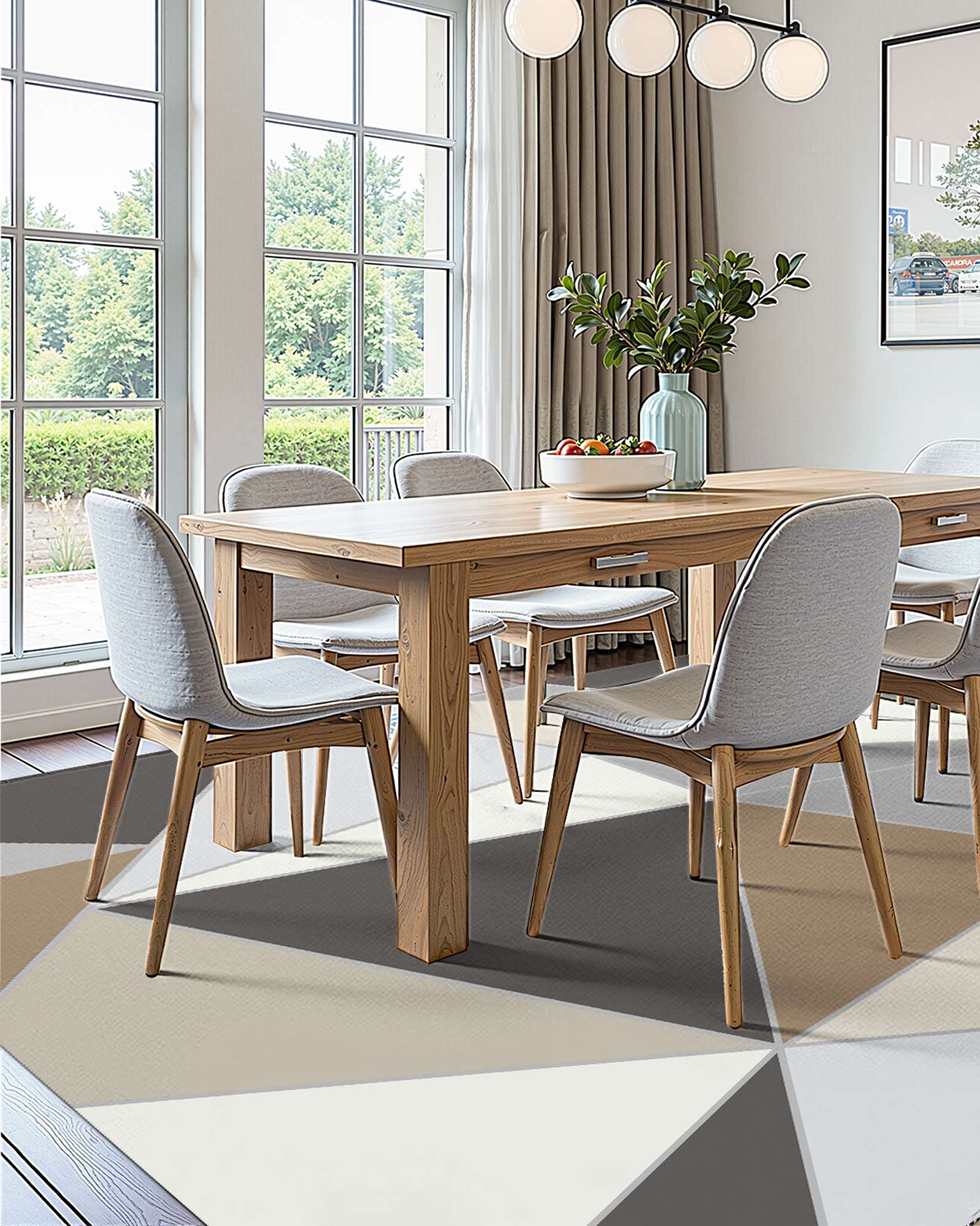 VEVOR Flächenteppich, 1524x2134 mm, Kurzflor, waschbarer rutschfester Wohnzimmerteppich im Modern-Stil, Innenmatte für Schlafzimmer, Wohnzimmer, Kinderzimmer, Eingangsbereich, Anthrazitgrau